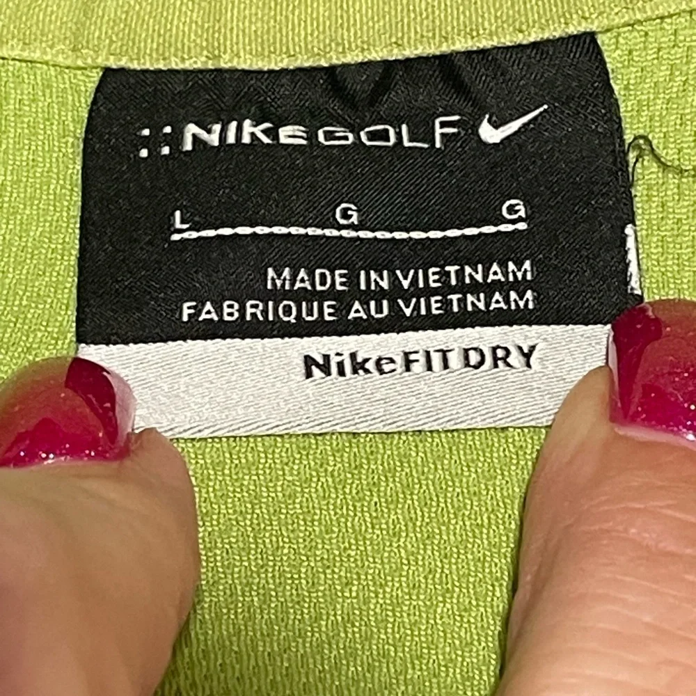 Nike Golf Tech Basic Dri-FIT Polo Mens Large Green Athletic Preppy Casual